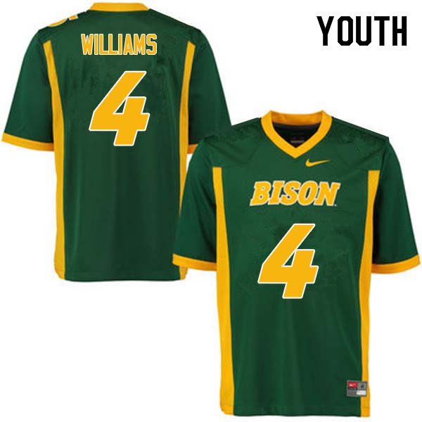 Youth #4 Dimitri Williams North Dakota State Bison College Football Jerseys Sale-Green - Click Image to Close